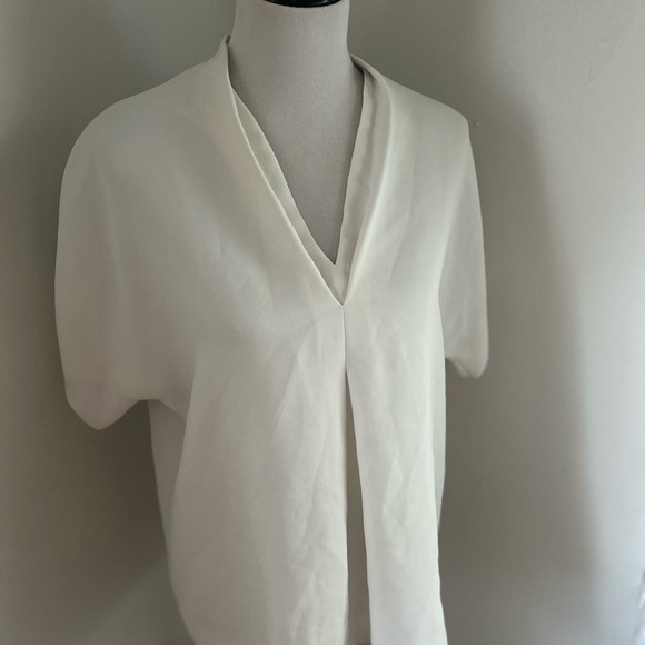 Vince white dolman sleeve double V neck blouse size small - Picture 2 of 5